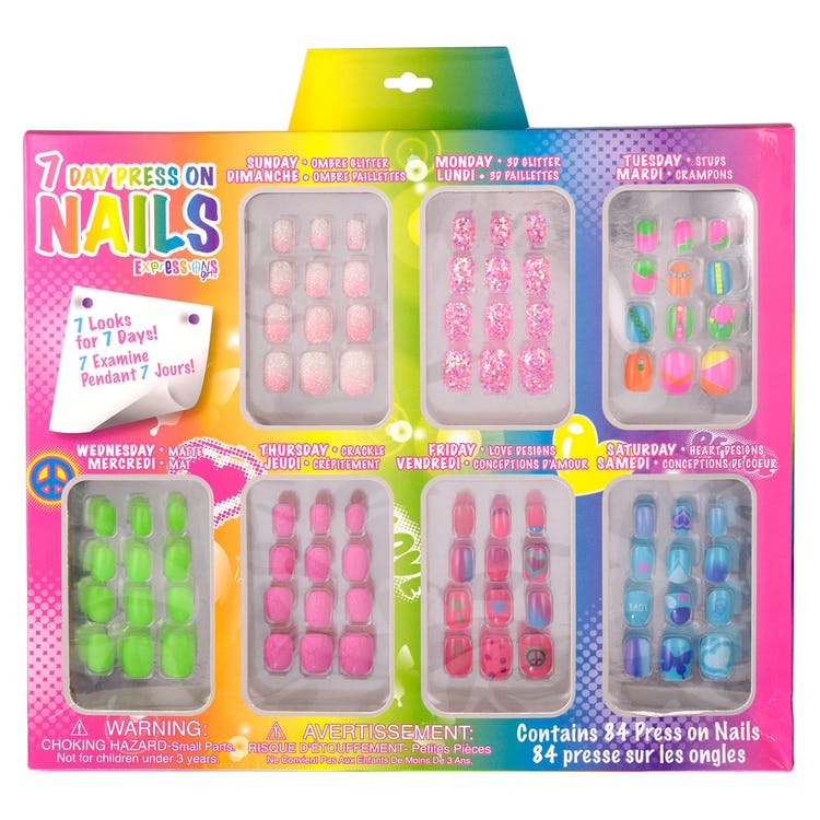 Girls' Press-On Nail Sets - 7 Days 84 Pieces 2