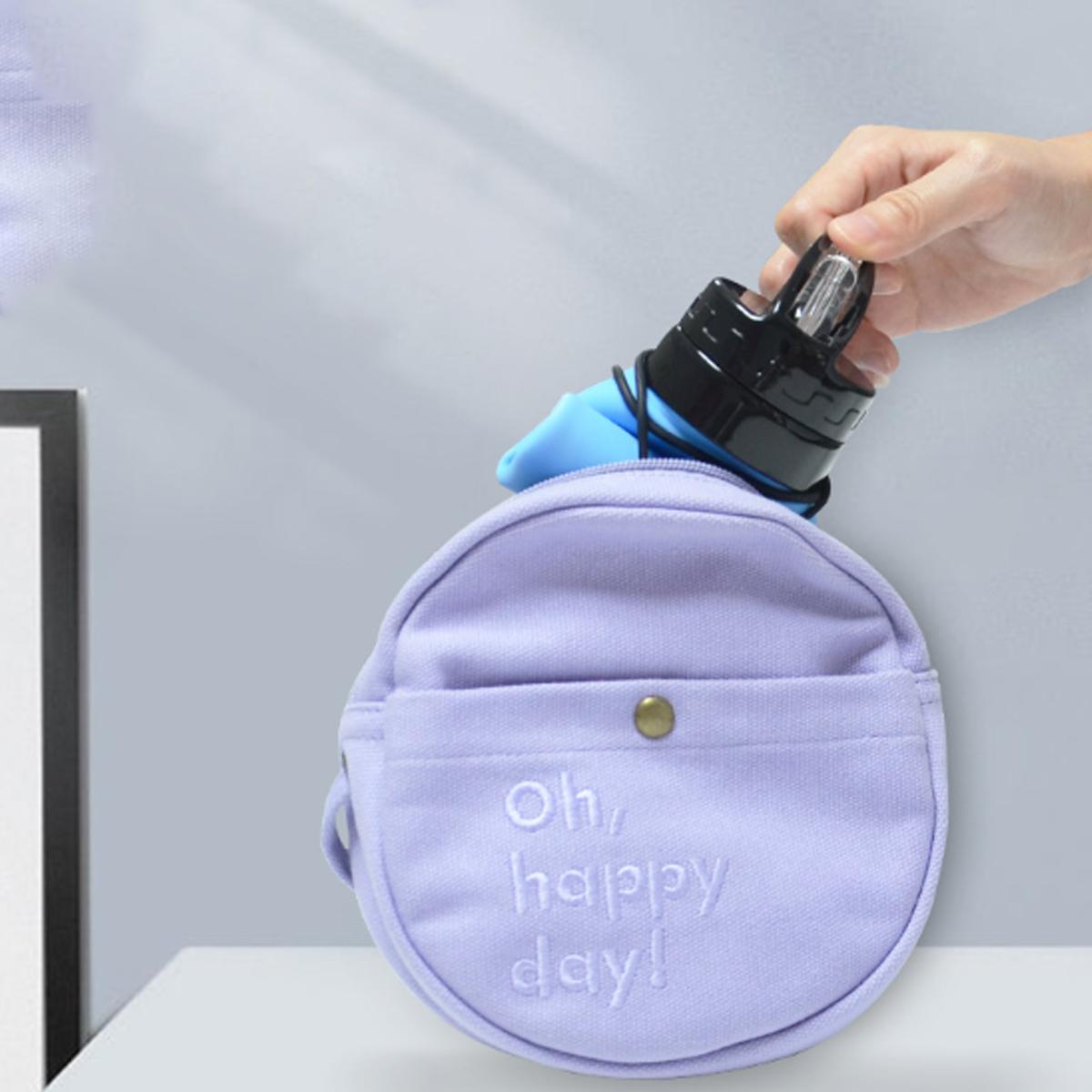 15Oz. Foldable Water Bottle with Flip Lid and Carry Strap 7