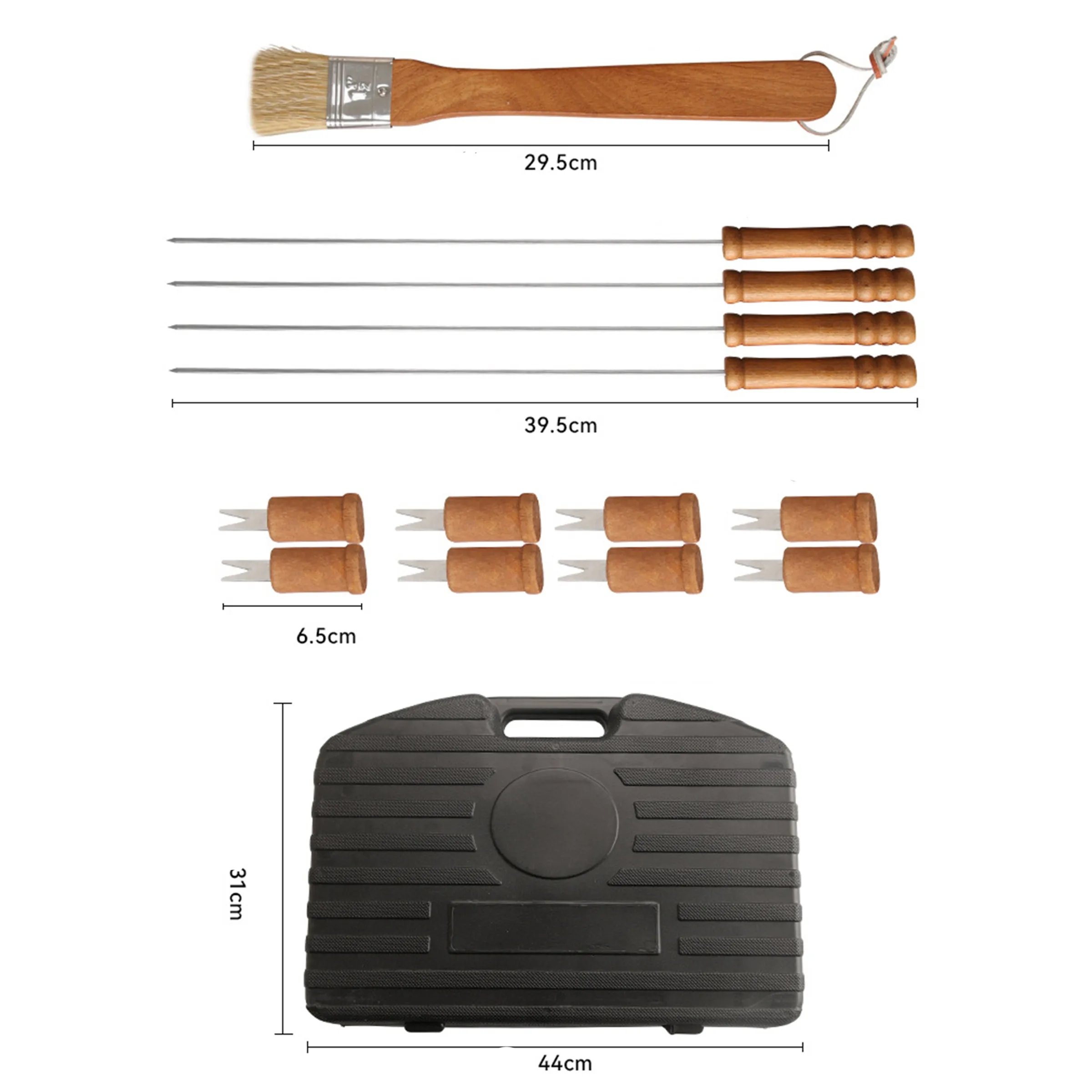 19-Piece BBQ Tool Set with Wooden Handles 3