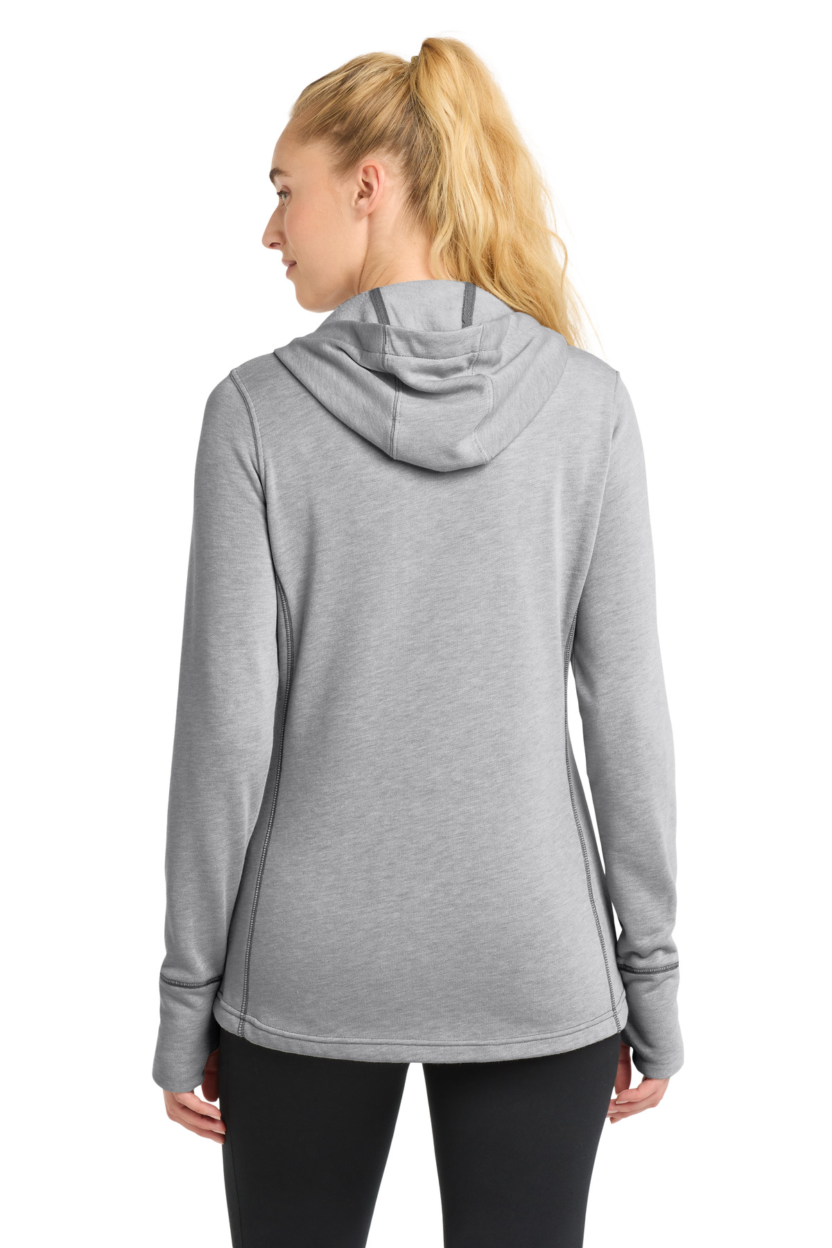 Sport-Tek Women's PosiCharge Tri-Blend Wicking Fleece Hooded Pullover. LST296, custom hoodie or sweatshirt with logo imprint 21