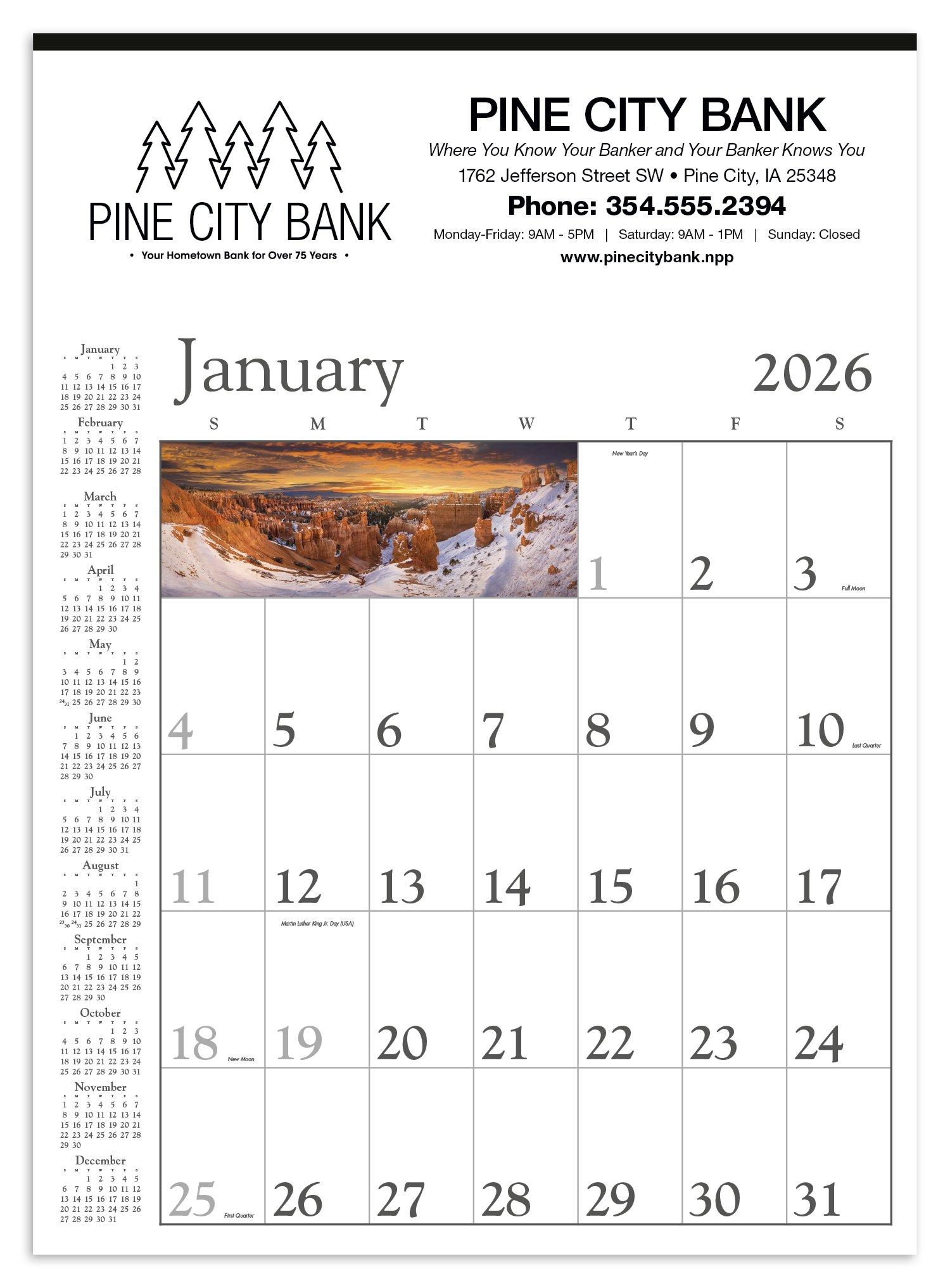 Triumph® Calendars Decorator Memo (White) Calendar 29