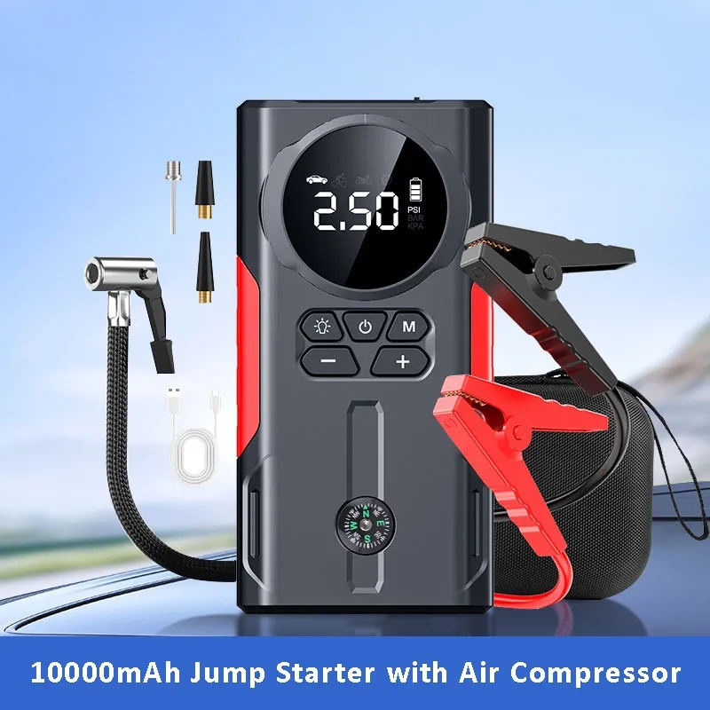 High Power Jump Starter with Air Compressor & Compass 5
