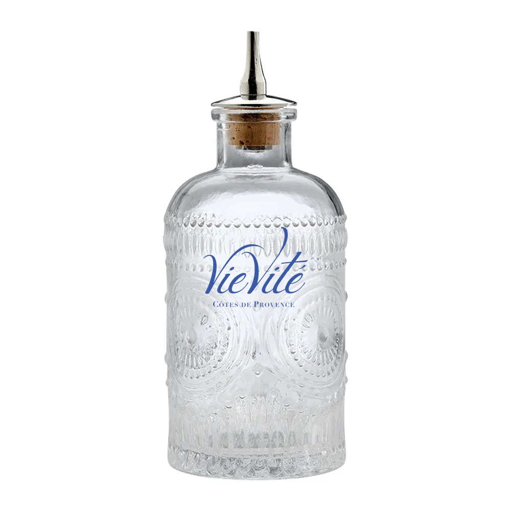 6.8oz. Glass Bitters Bottle Dome Retro Design 4