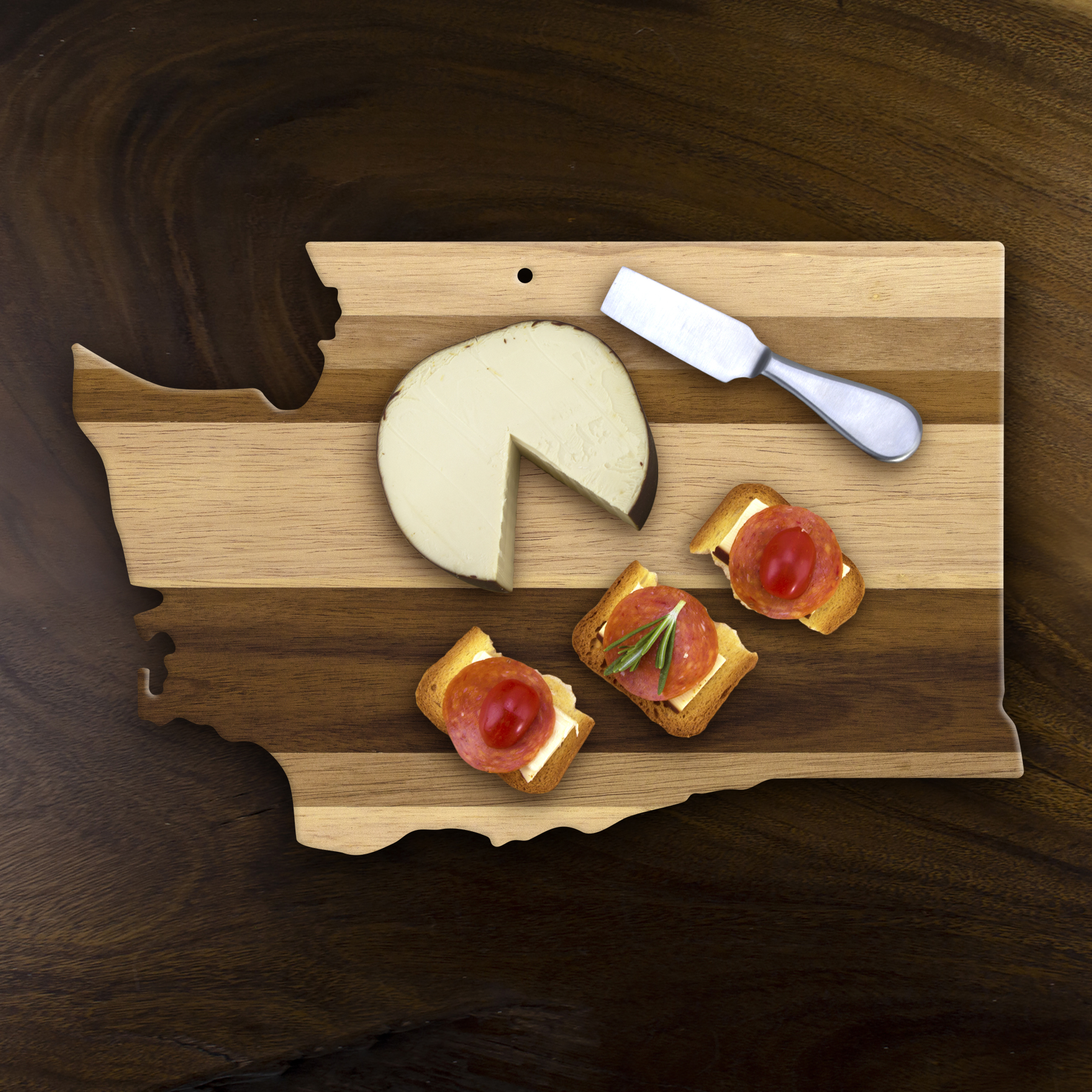Rock & Branch® Shiplap Series Washington State Shaped Wood Serving and Cutting Board 5