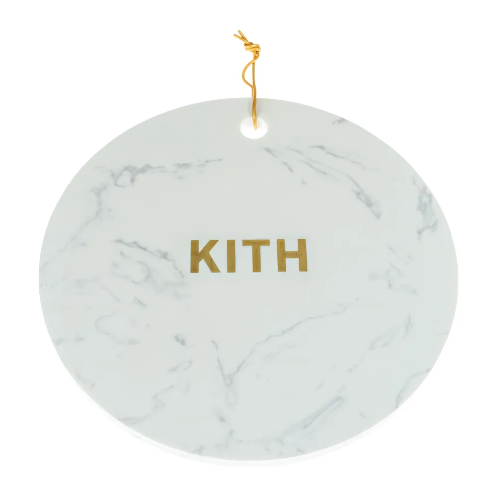 Round Marble Tray with Brass Inset Logo 4