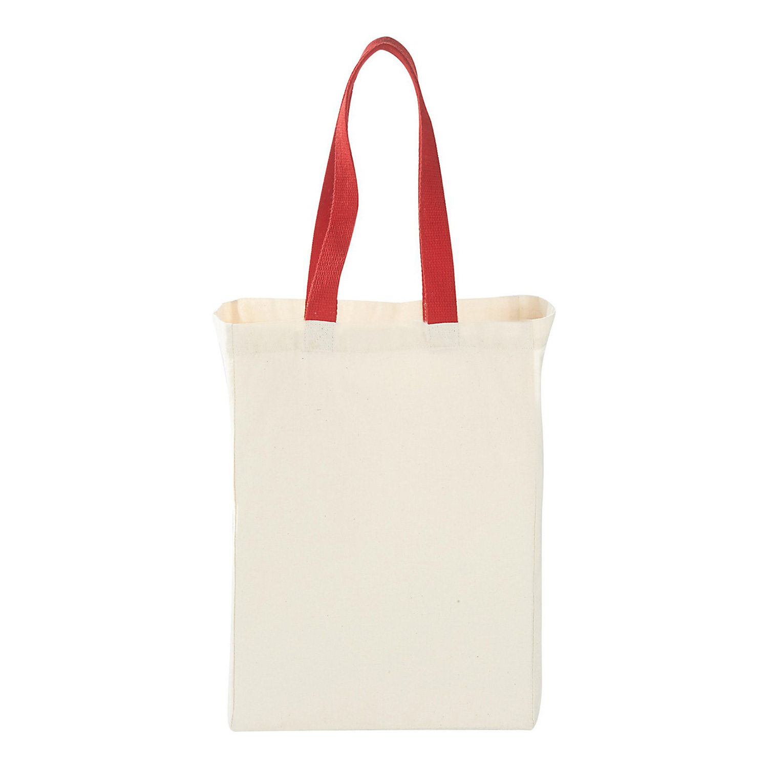 7 Oz. Cotton Canvas Grocery Bag w/Colored Handles 3