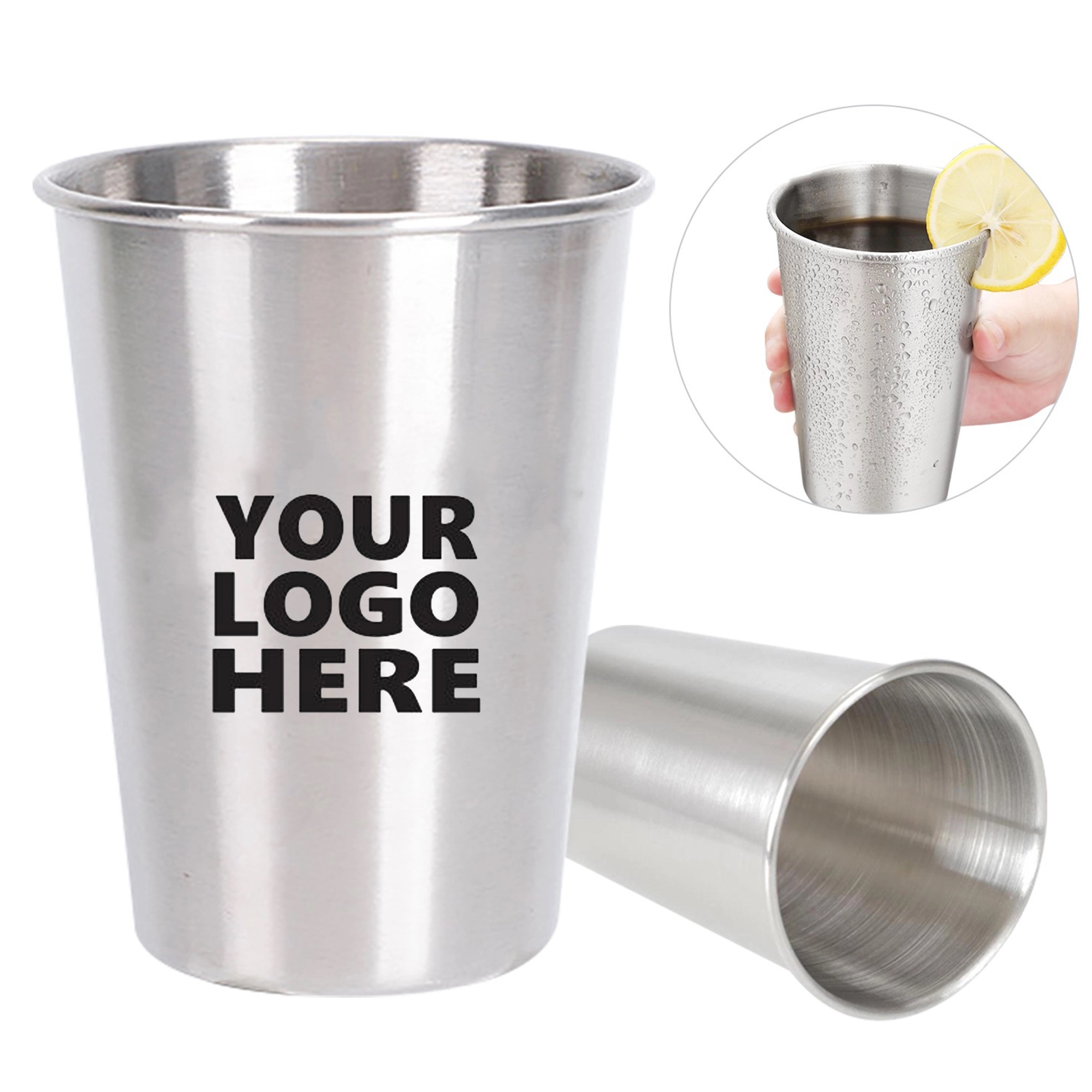 16 OZ Single Wall Stainless Steel Pint Cup 1
