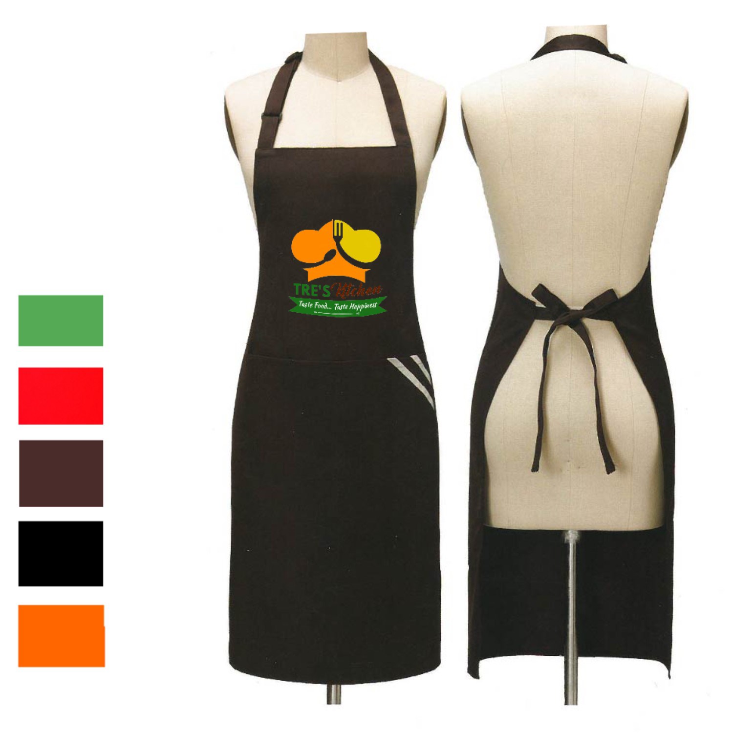 12 oz. Woven knitted Kitchen Aprons w/ 2 Pockets with accent 8