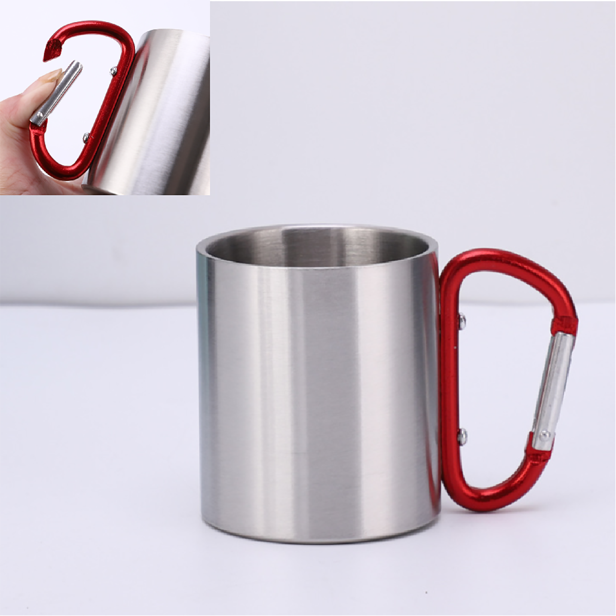 220ML Outdoor Staineless Steel Cup With Carabiner 2