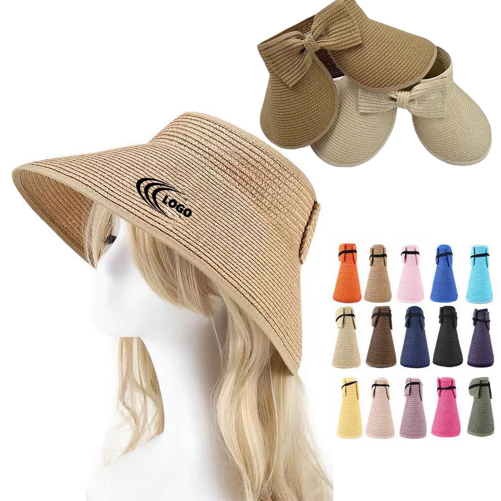 Foldable Straw Sun Visor Hat 1