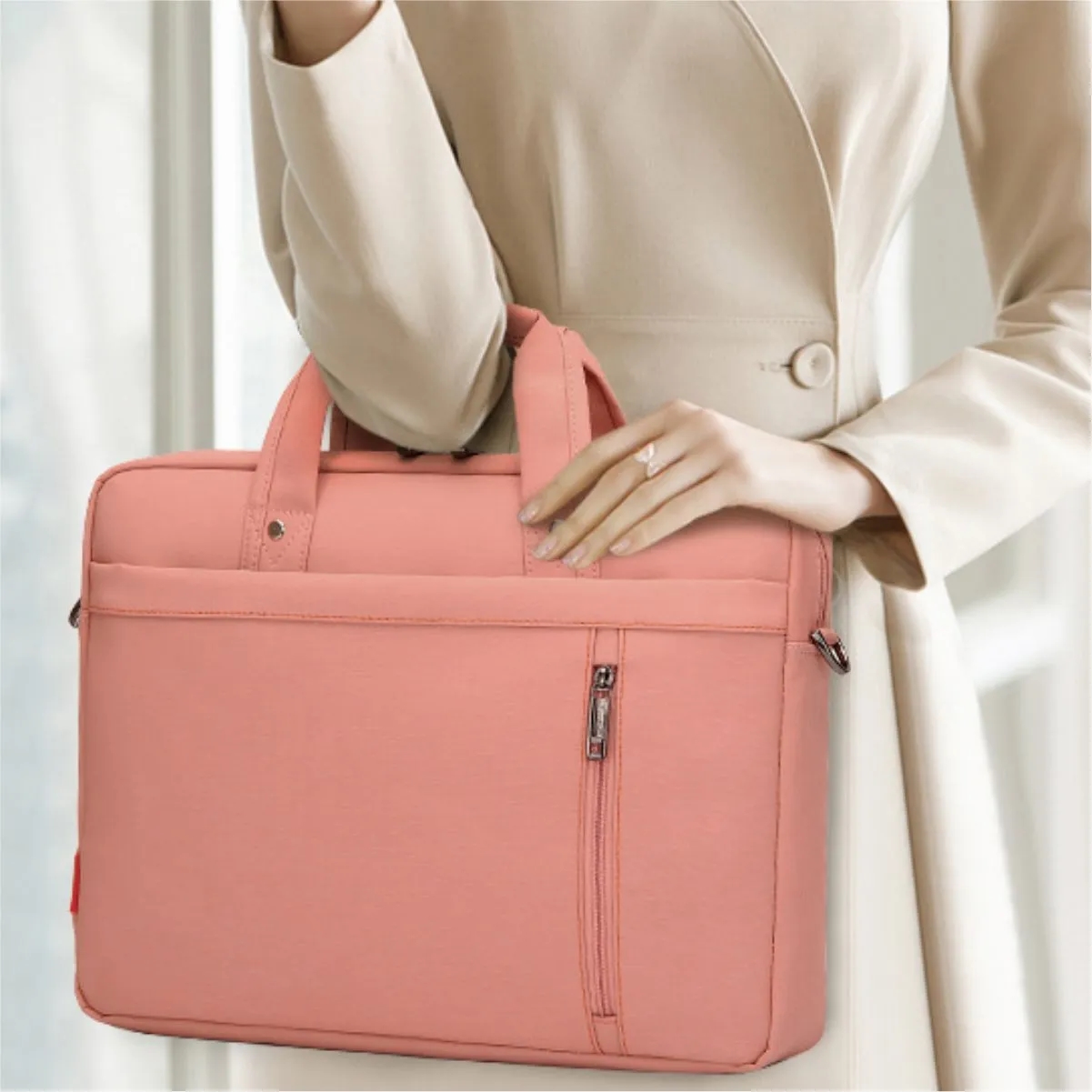 Business Laptop Bag With Shoulder Strap Trolley Strap Shockproof Durable 15.6" Laptop Bag 6