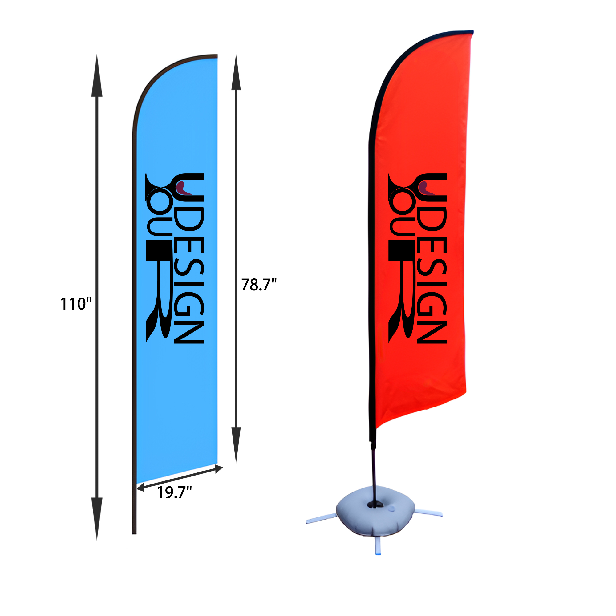 MOQ 2 PCS Durable 110 In High Beach Advertising Flag 1