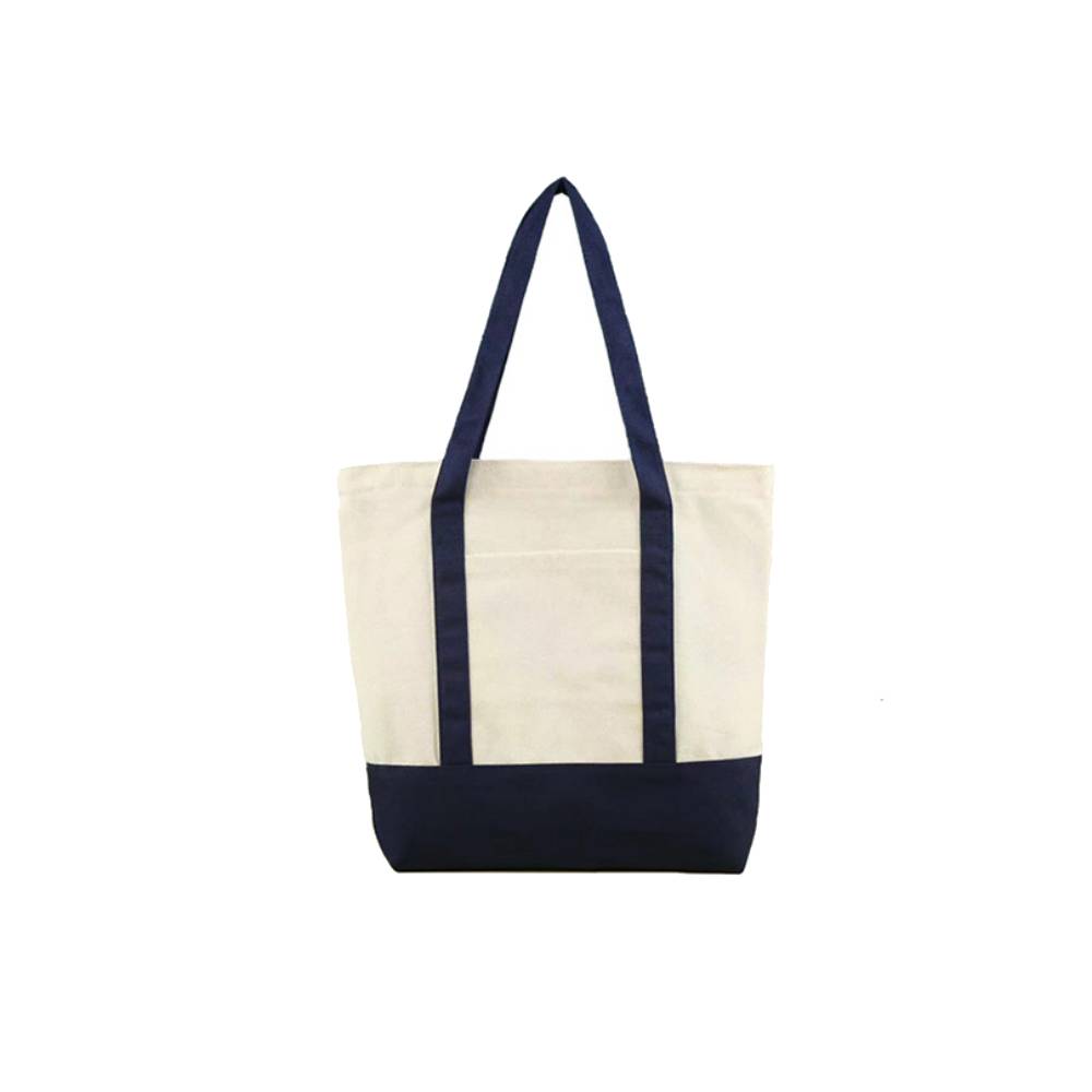Large Cotton Canvas Boat Tote W/ Pocket, custom tote bag with logo imprint 7