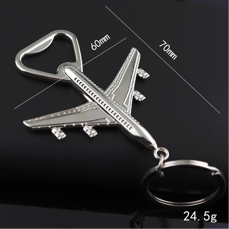 Metal Bottle Opener Plane Keychain 3