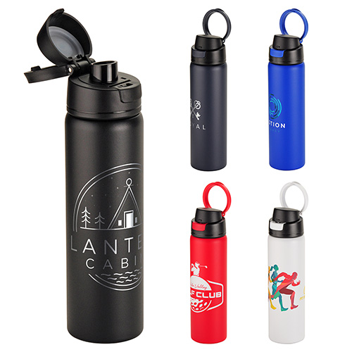Cabrio 24 oz Recycled Stainless Steel Vacuum Insulated Bottle, custom water bottle with logo imprint 45