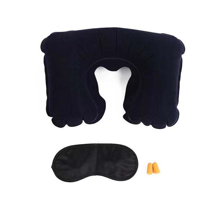 Inflatable Neck Travel Pillow + Eye Mask + Ear Plugs 3 Piece 2