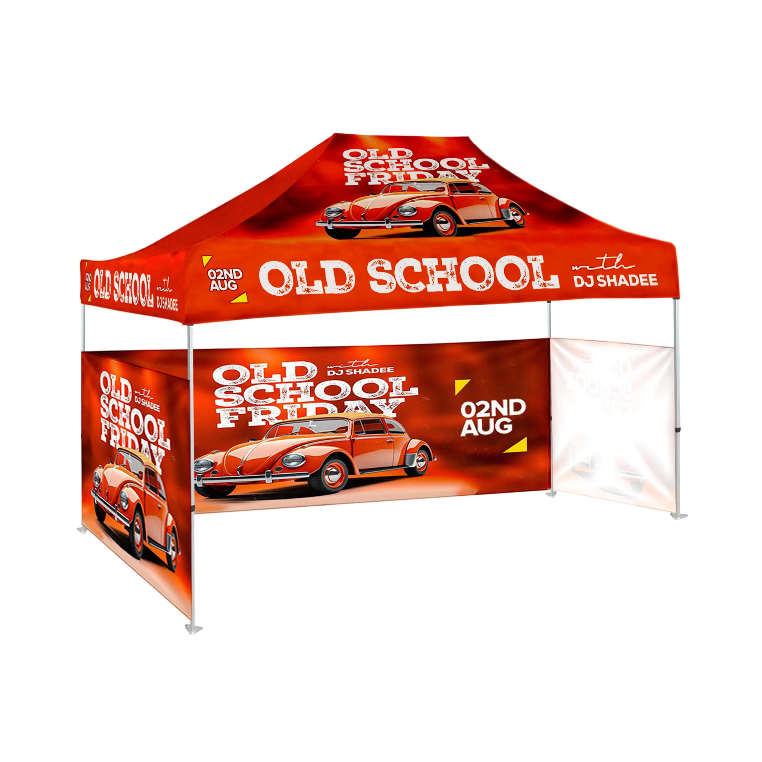 10'x15' Tent Canopy w frame, 2 side half + 1 long half wall 3