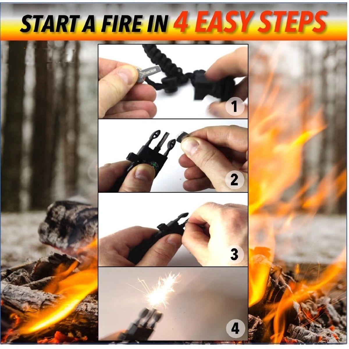 Paracord Survival Bracelet Outdoor 3
