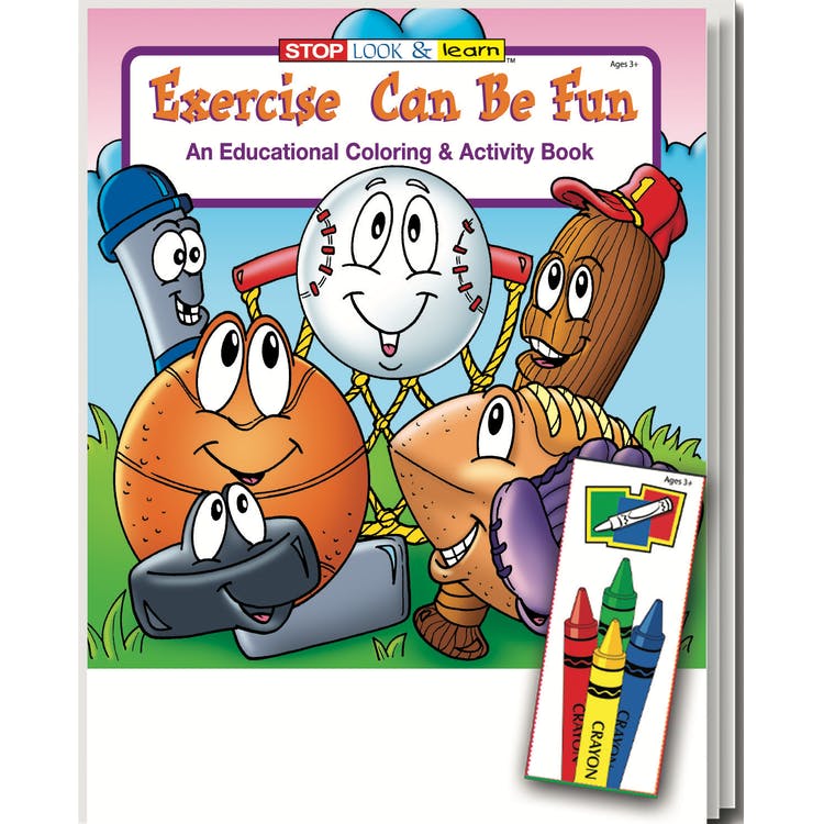 Exercise Can Be Fun Coloring Book Sets - 16 Pages 4 Colors 2