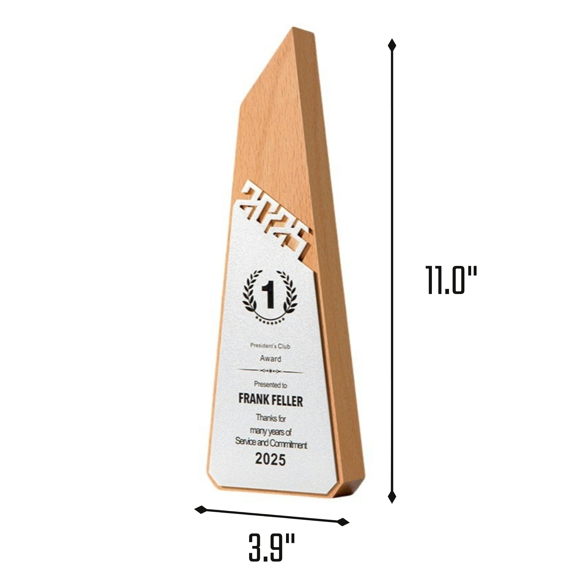 2025 Wooden Trophy With Metal Accents 2