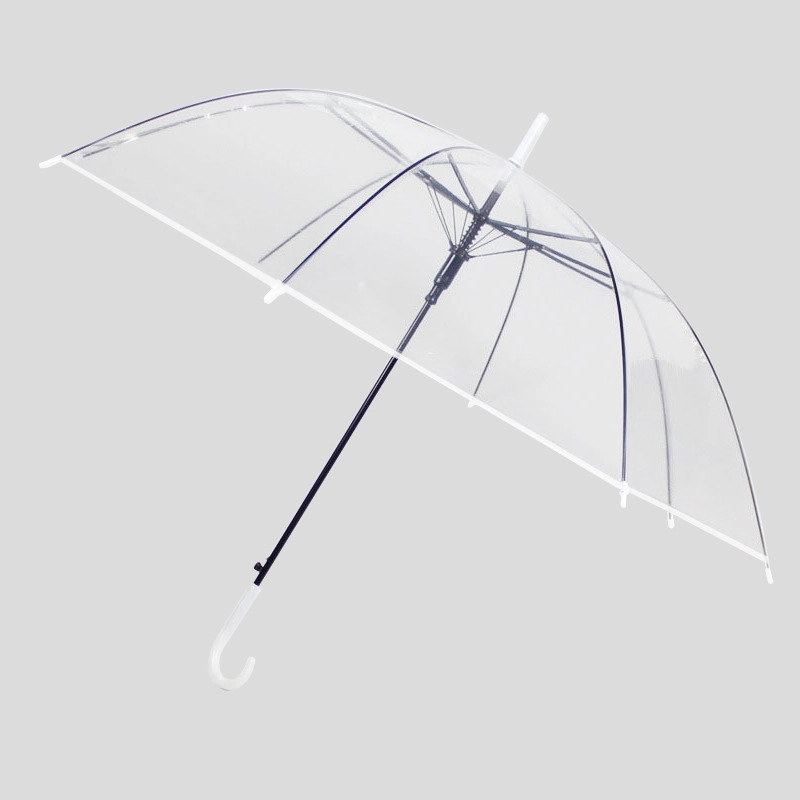 Custom Clear Transparent Long Umbrella with Easy Grip Handle 2