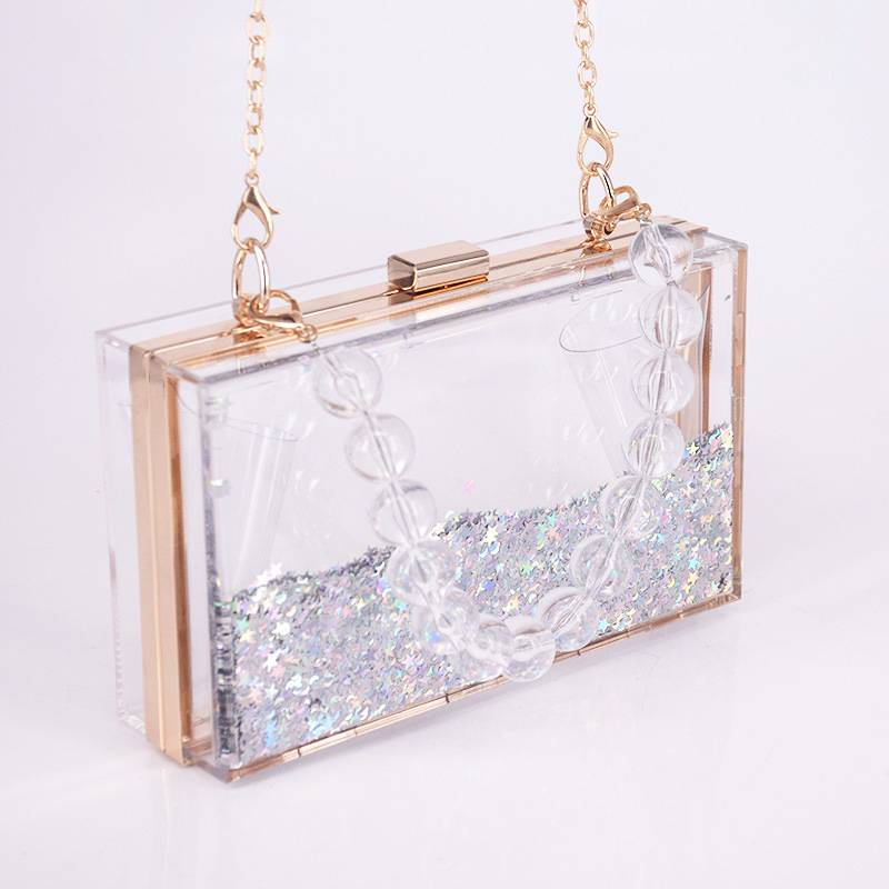 Transparent Quicksand Acrylic Square Bag 4