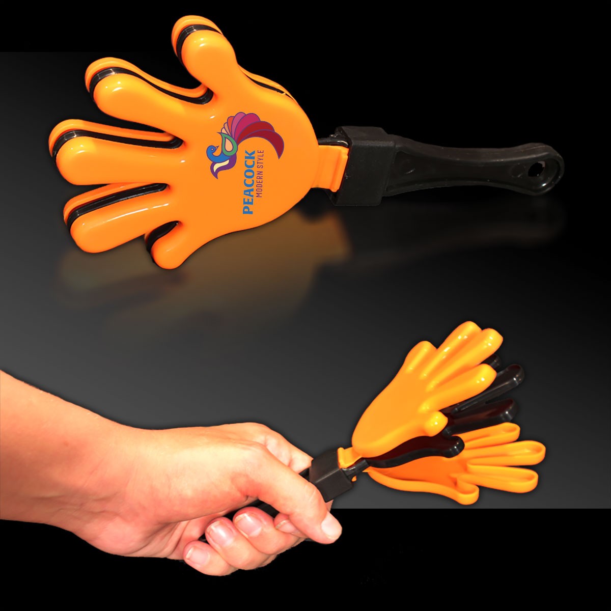 Orange Black & Orange Hand Clapper(Pad Print) 3