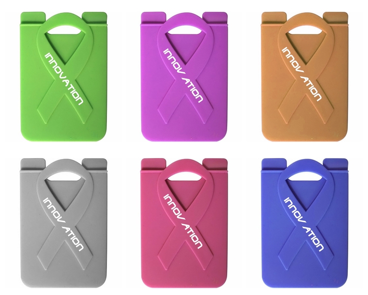 Ribbon Silicone Adhesive Cell Phone Wallet 2
