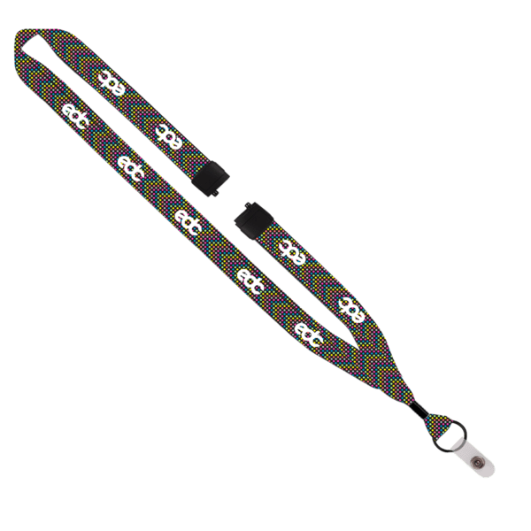 3/4" Dye-Sublimated Lanyard with Metal Crimp & Metal Split-Ring 33