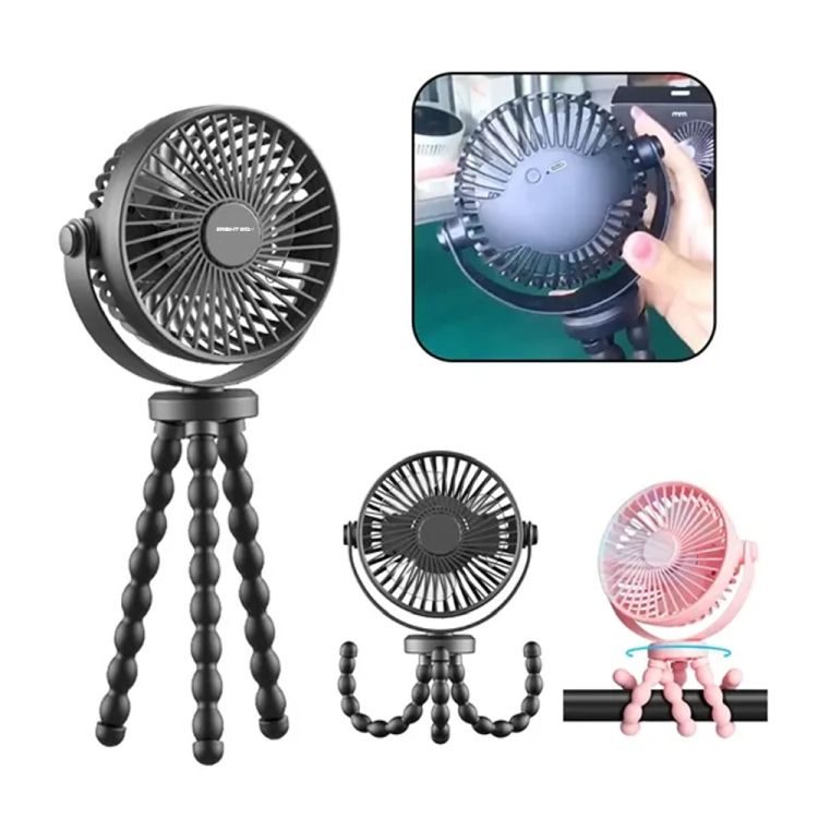 Adjustable Flexible Tripod Rechargeable Clip Fan 2