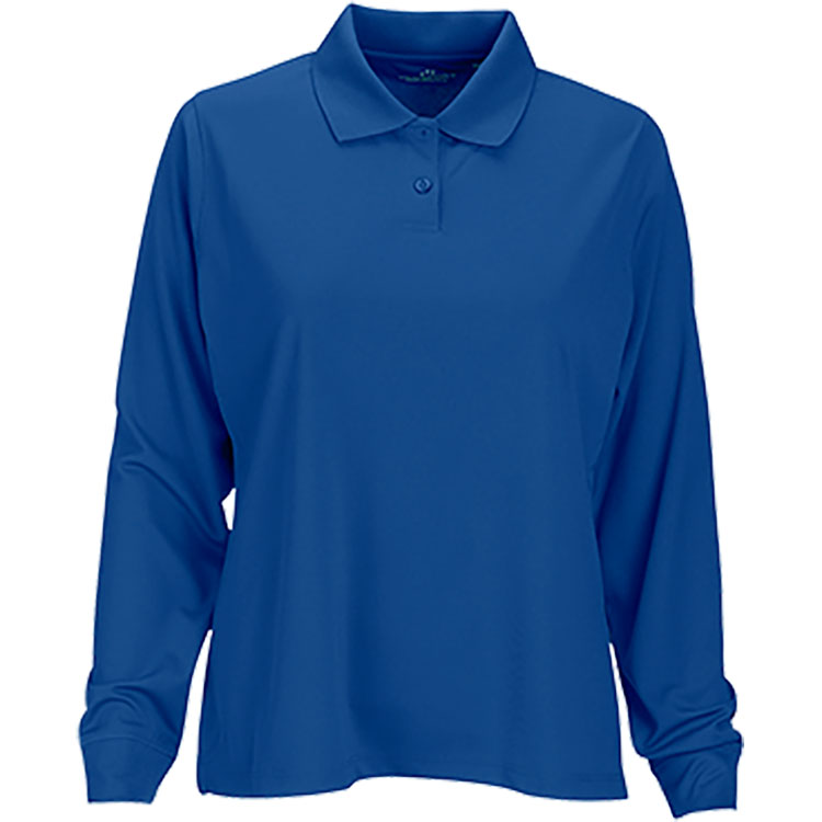 Vansport Ladies Omega Long Sleeve Solid Mesh Tech Polo 2