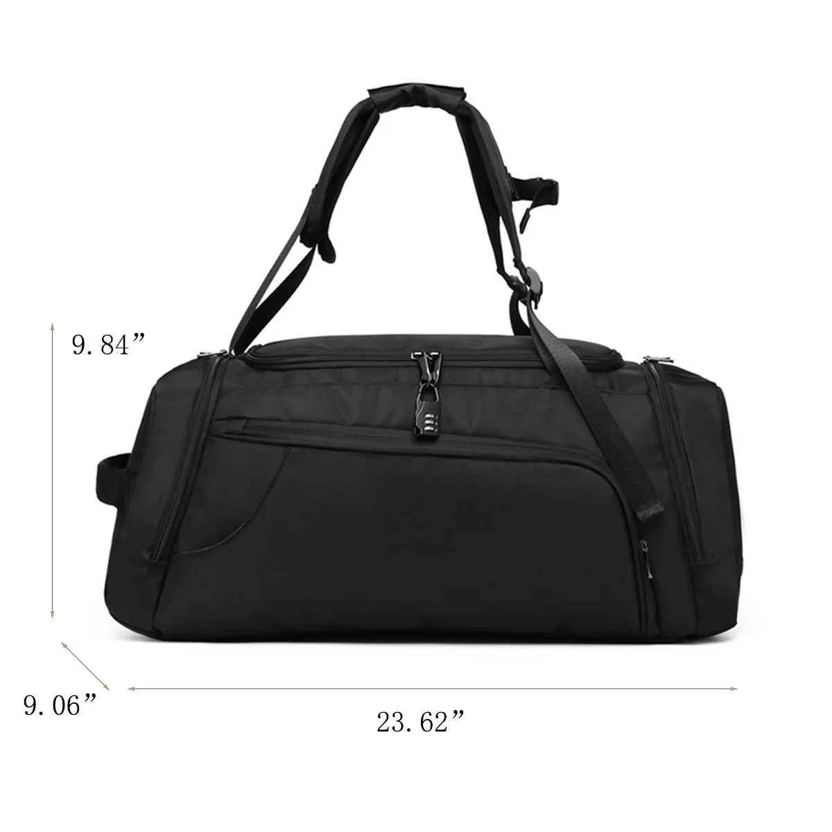 Overnight Travel Duffel Bag Backpack with Combination Lock 5