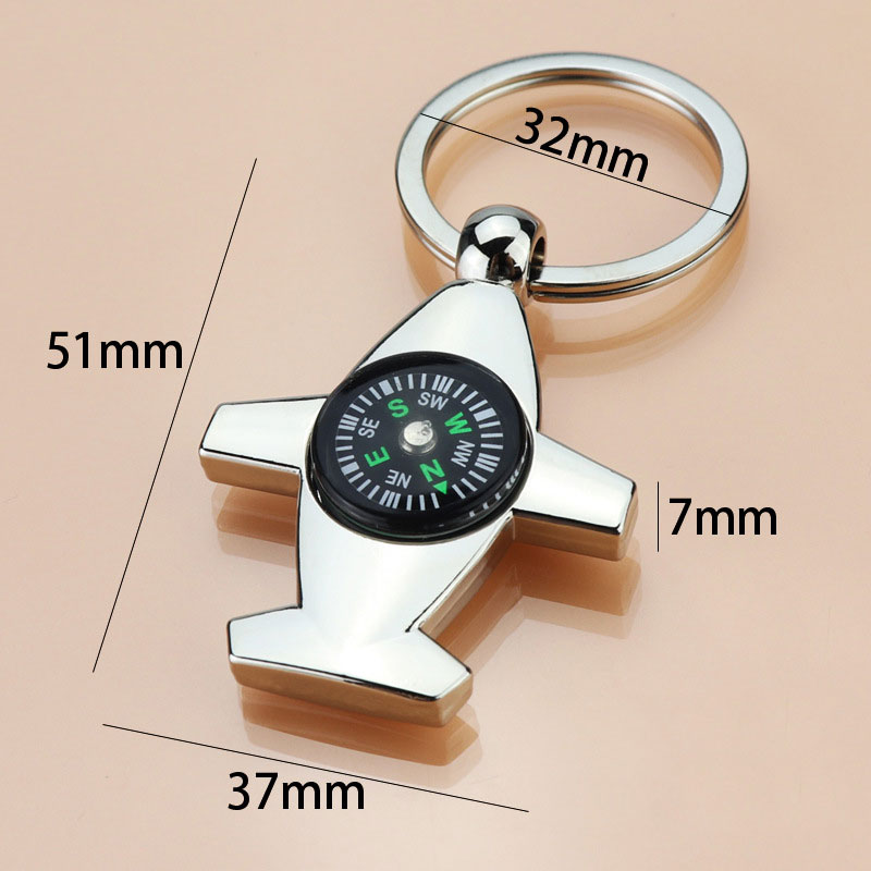 Metal Plane Compass Keychain 3