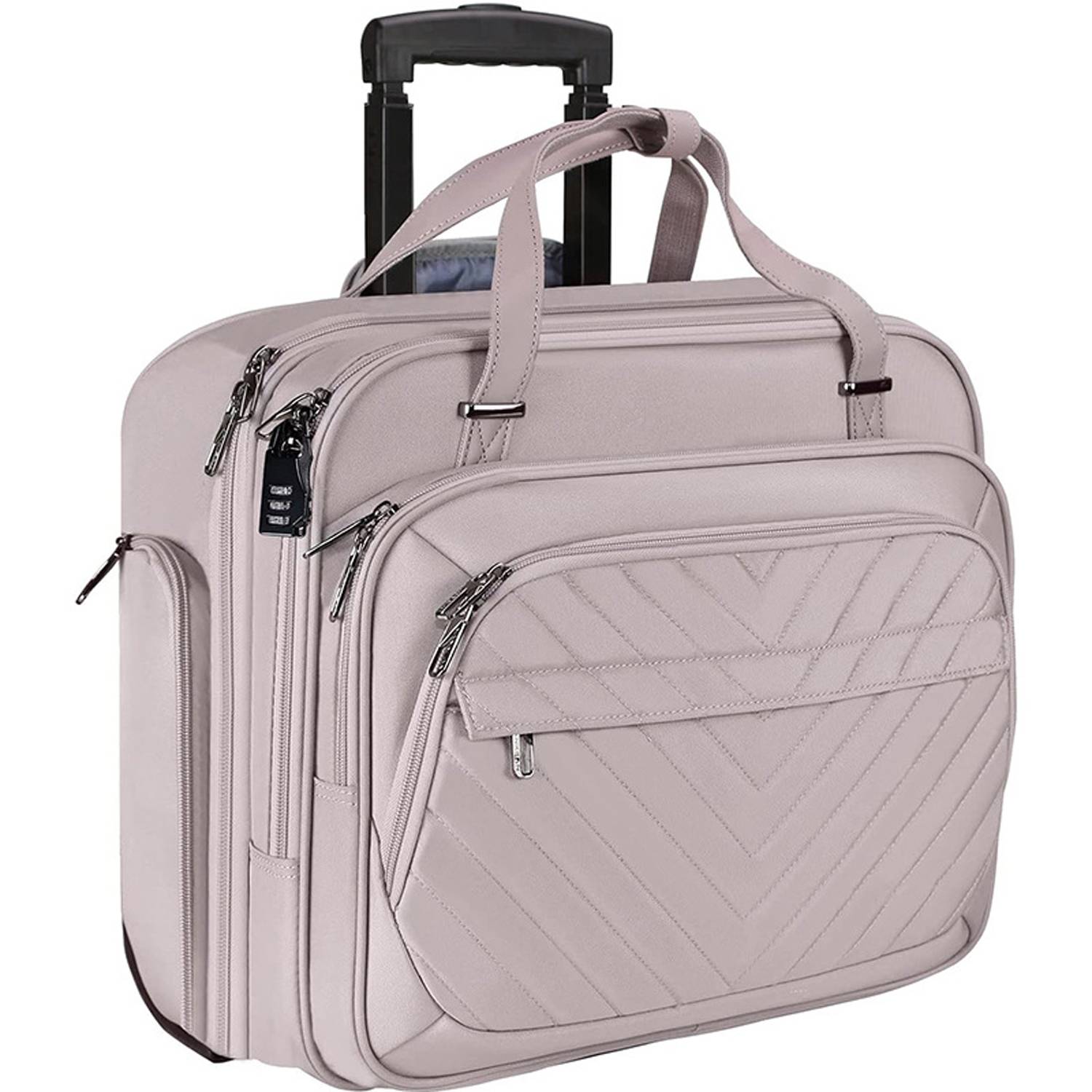 30L Oxford Rolling Laptop Briefcase w/ Wheels 2