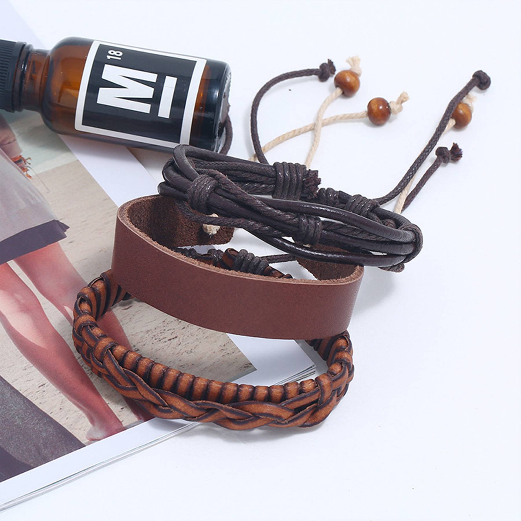 PU Three-piece braided bracelet 6