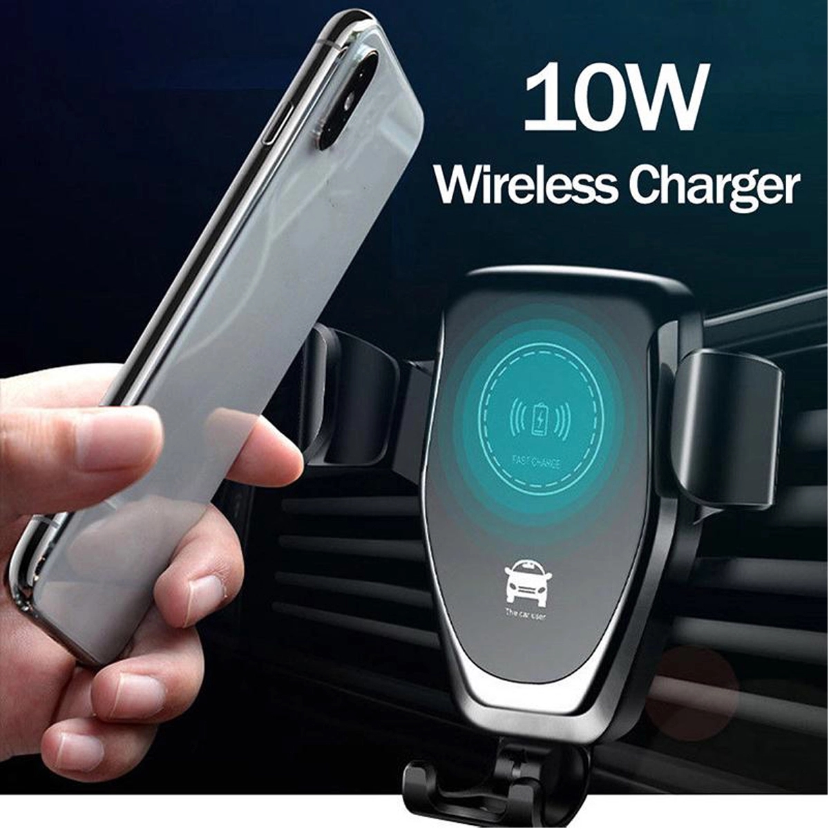 10W Qi Fast Charging Auto-Clamping Car Mount Phone Holder 6