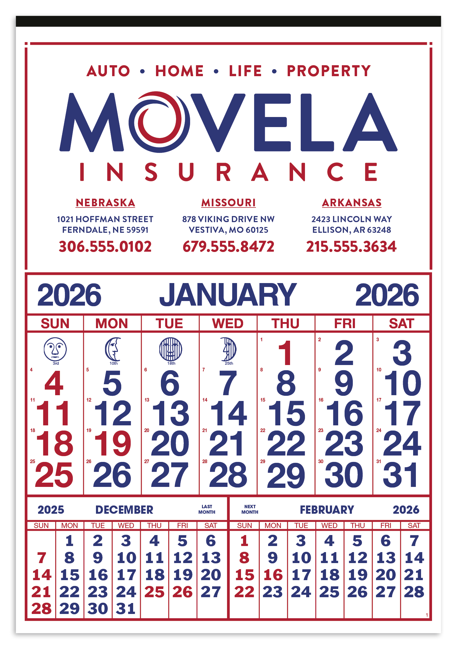 Skinner & Kennedy® Commercial 12-Sheet Calendar 20