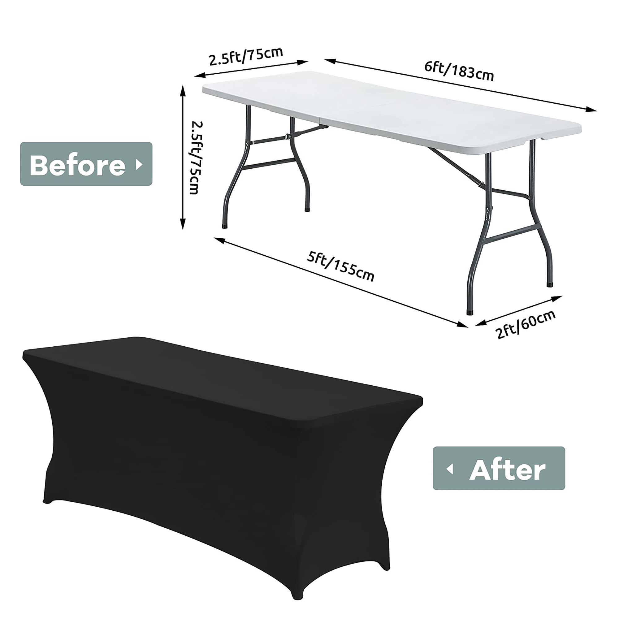 Custom Color 6ft Stretch Tablecloth 3