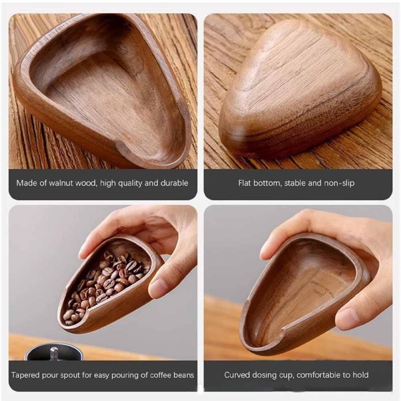 Wooden Espresso Dosing Cup Coffee Cupping Tray Bowl Scoop 1