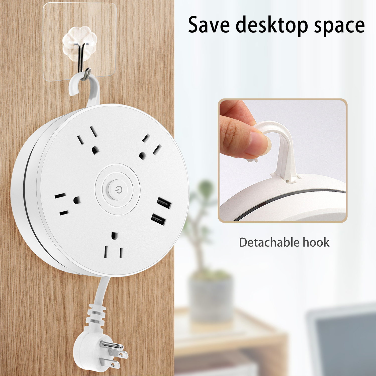 USB Port Electrical Outlet Extension USA Power Strip 13