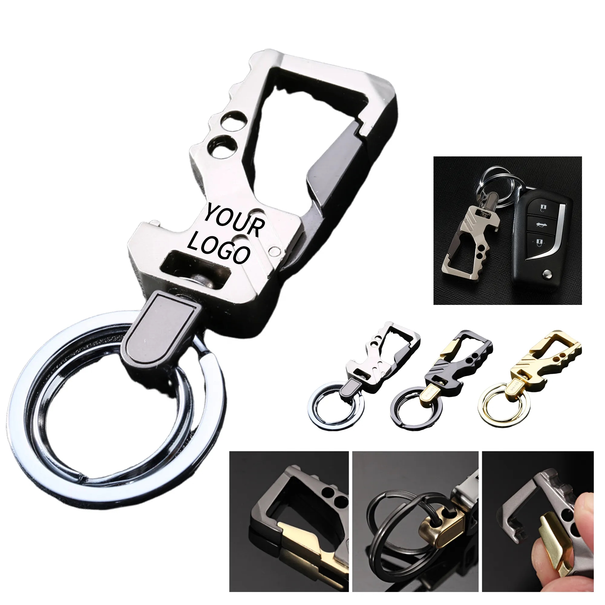 Reusable Zinc Alloy Keychain Opener Practical for Travel or Gifts 1