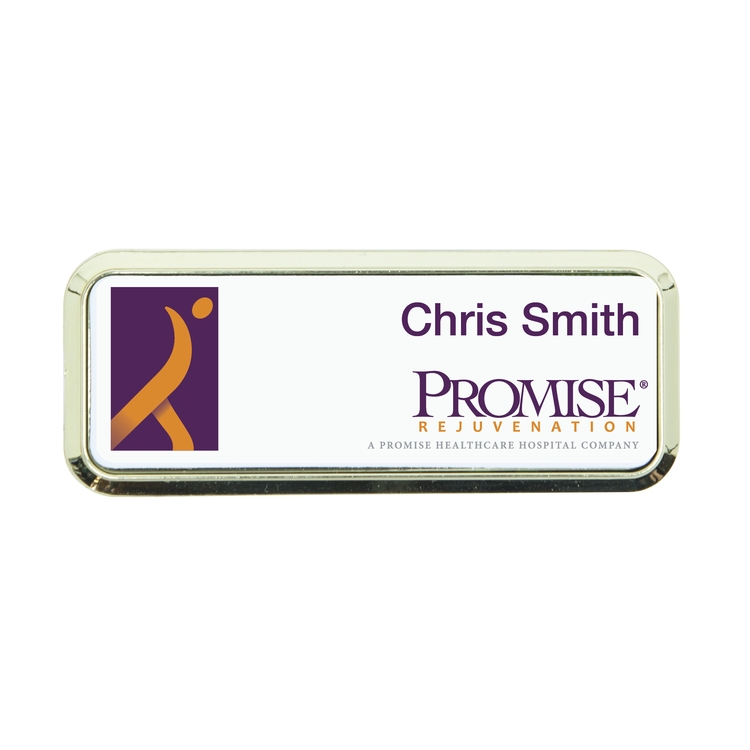 Plastic Framed Badges Rounded Corners (1"X3") (Full Color)