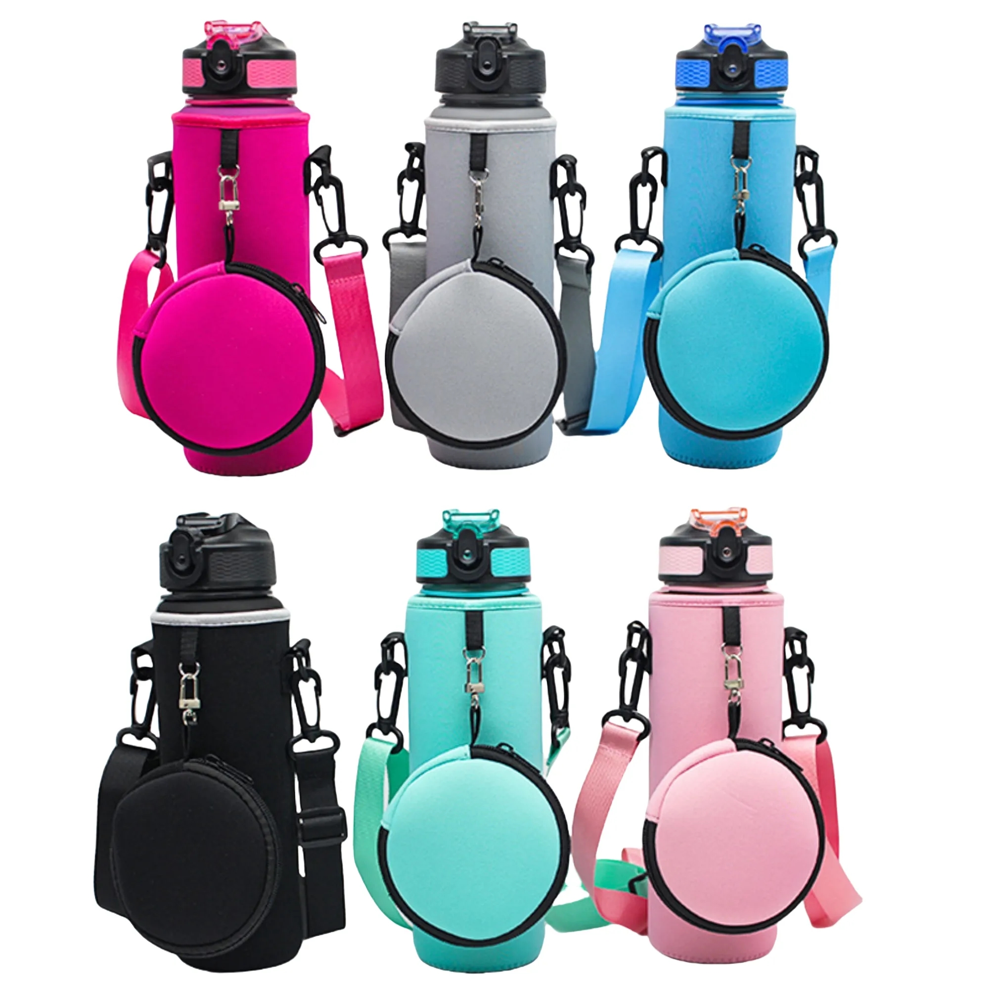 Neoprene Water Bottle Sleeve With Pouch 6