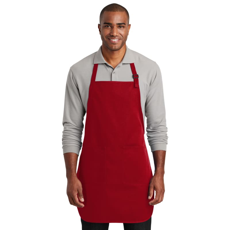 Port Authority Full-Length Two-Pocket Bib Apron. 12