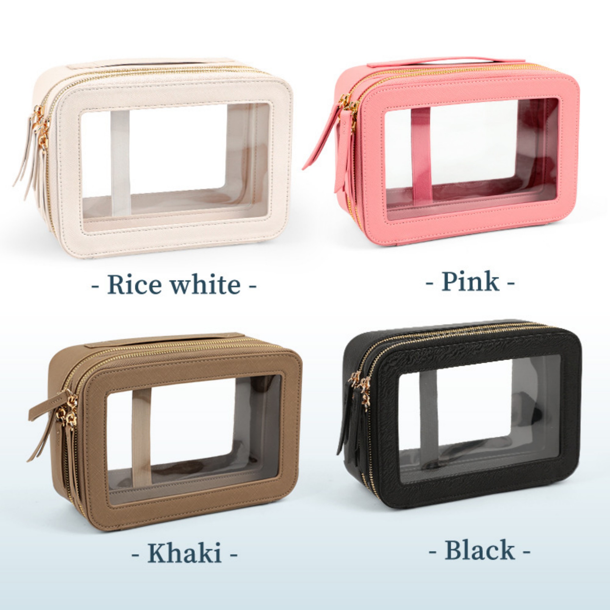 Double Layer Clear Makeup Bags 7