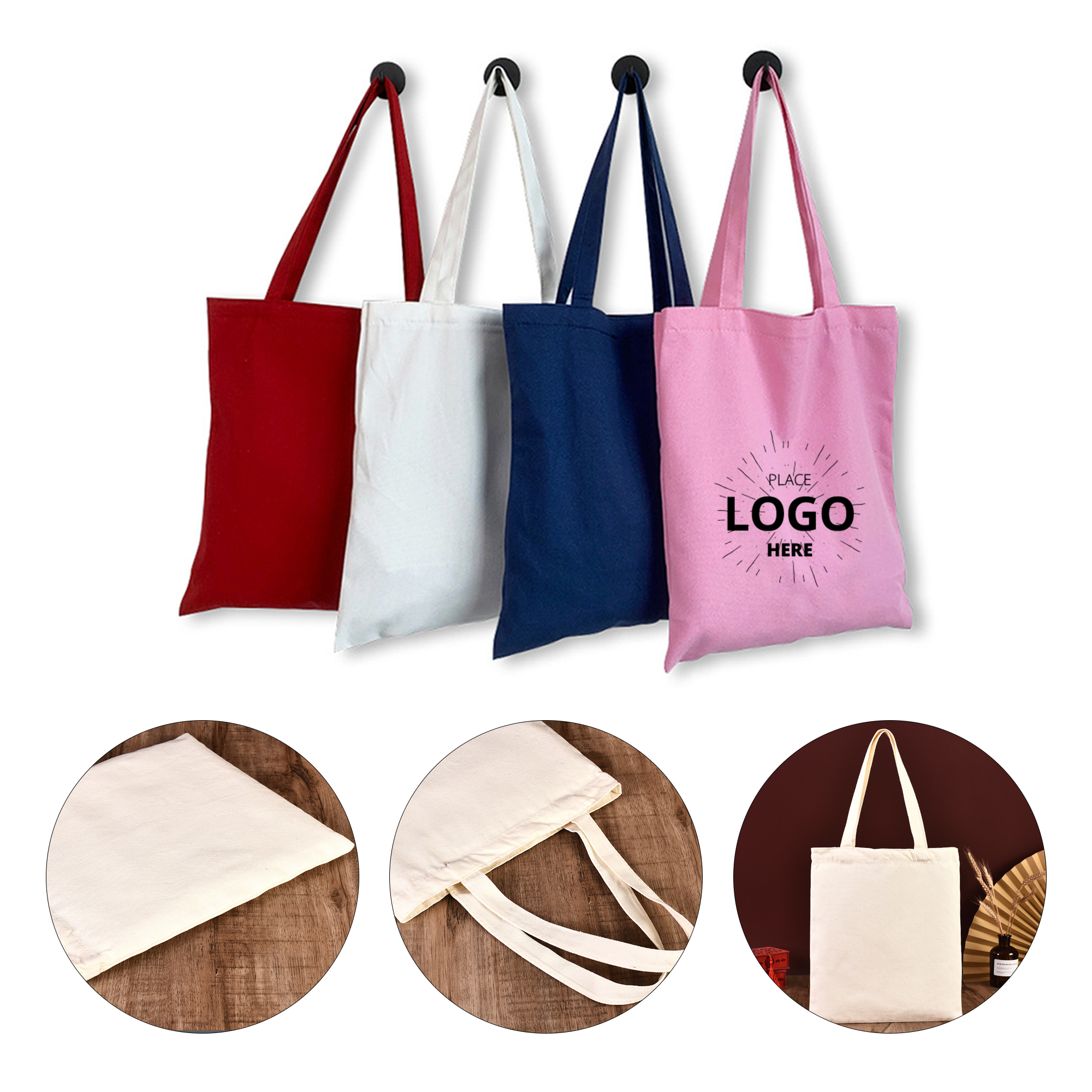Cotton Canvas Tote Bag, custom tote bag with logo imprint 1