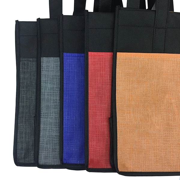Crosshatched non-woven Tote Bag-12x12x8 2