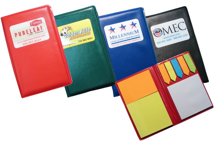 Leatherette Sticky Flag Booklet with Full Color Imprint 2