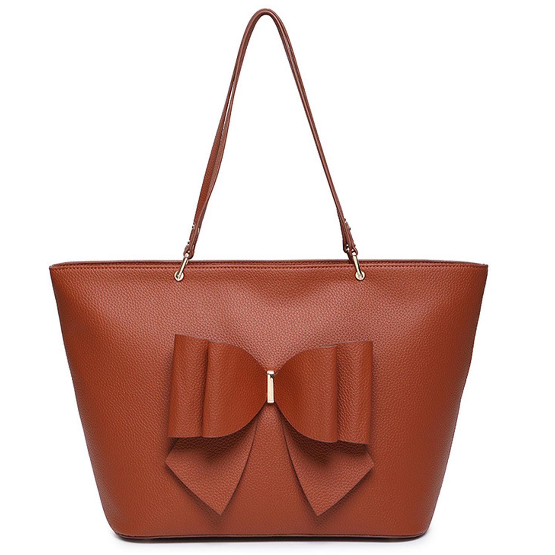 PU Large capacity bow tote bag, custom tote bag with logo imprint 4