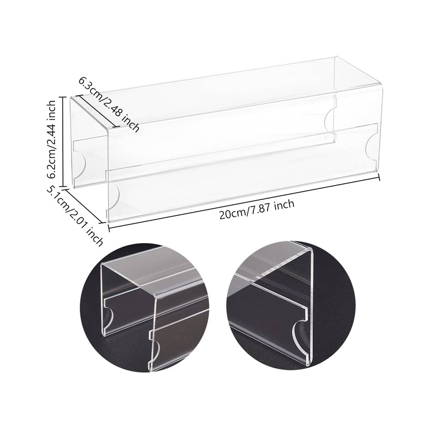 Acrylic Cubicle Name Plate Holder Double-Sided 3